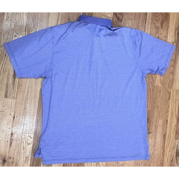Peter Millar Polo Men's Large Purple Golf Striped Comfort Casual Short Tech Polo - Picture 5 of 13